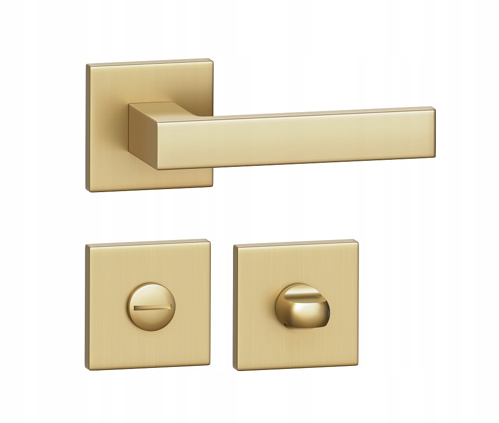 klika na dveře komplet rozety Wc štítek Terno čtvercová zlatá matná