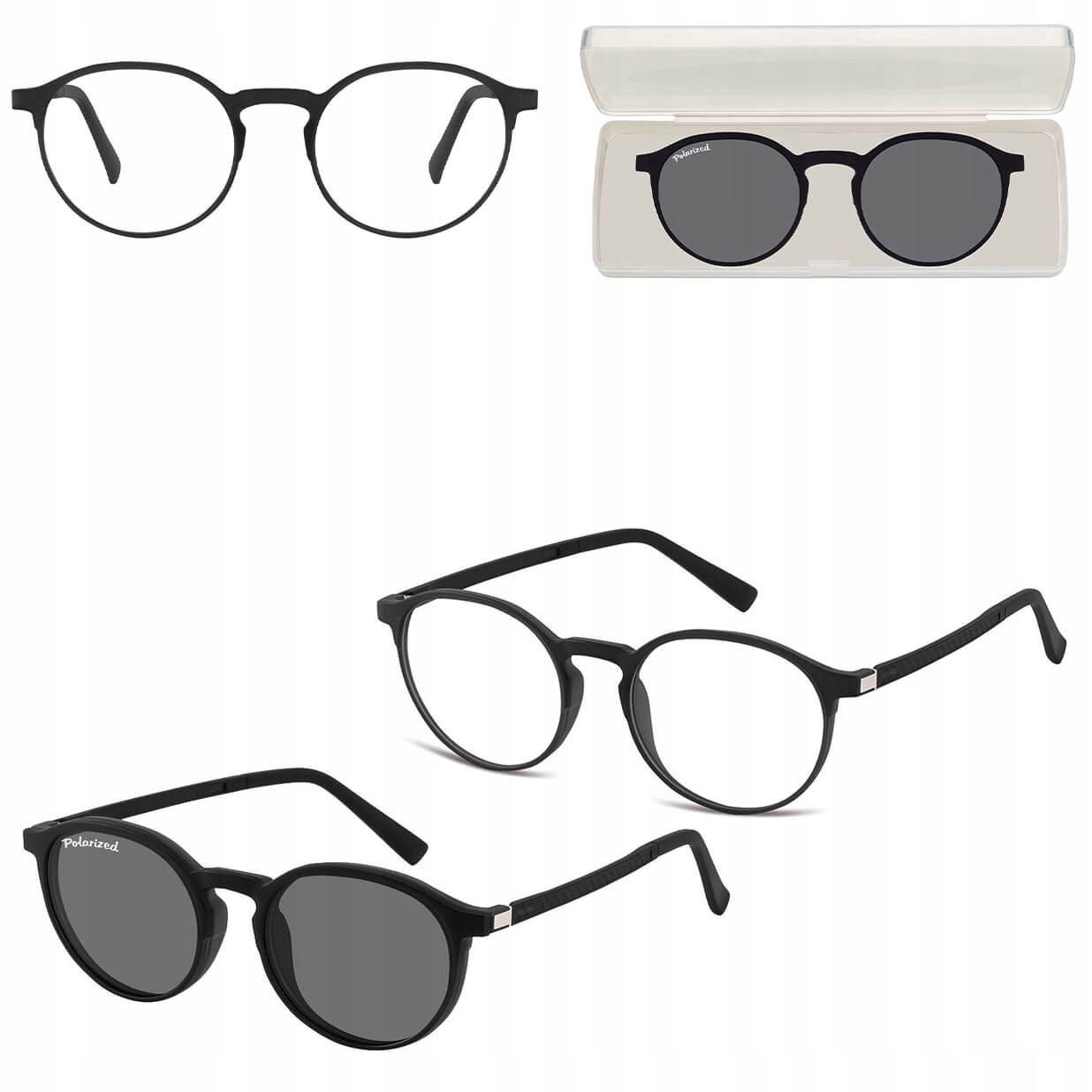 2v1 Korekční brýle s sluneční clonou a polarizací