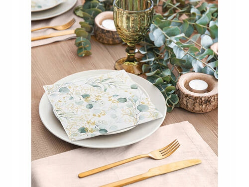 SERWETKI PAPIEROWE EUKALIPTUS 33X33 CM 20 SZT ŚLUB KOMUNIA IHS CHRZEST Liczba sztuk 20 szt.