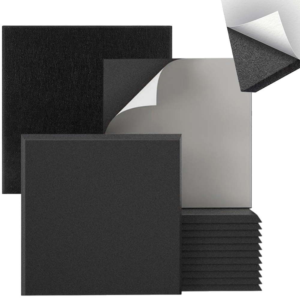 Samolepící Akustické Desky 24KS Černé 30X30 CM Vysoká Zvuková Izolace
