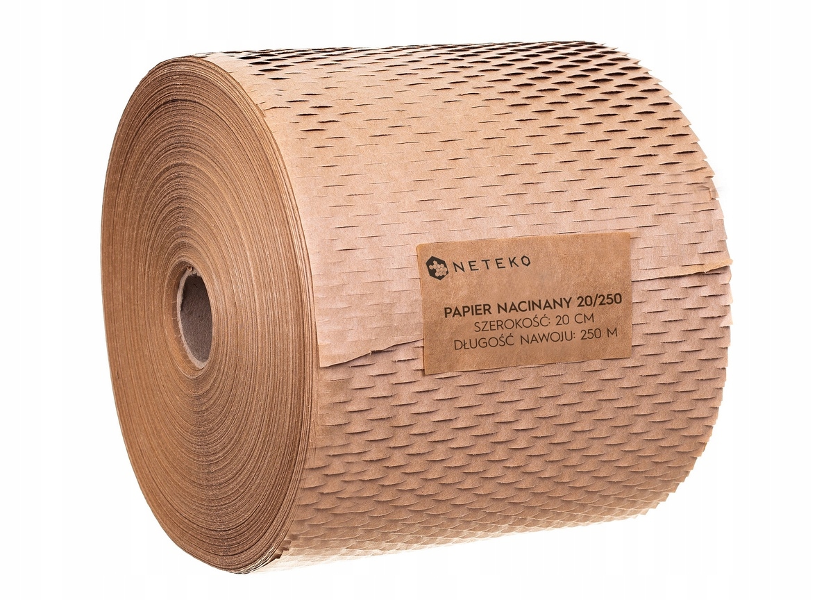 Papier do pakowania 20cmx250mb nacinany STRONG 90g gwarancja jakości NETEKO