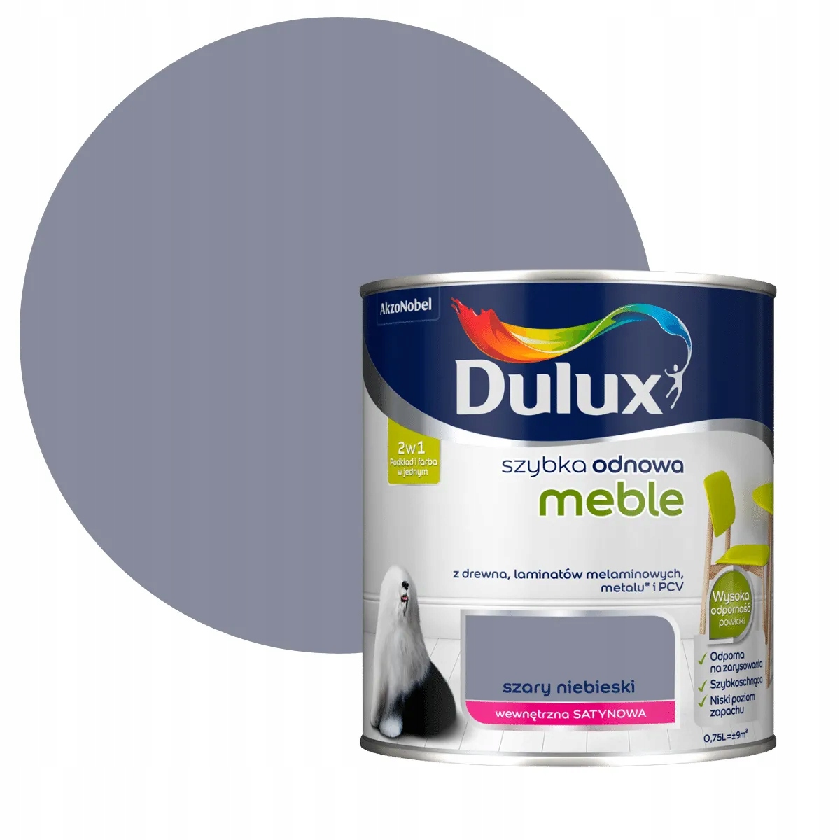 Dulux Rychlá Obnova Nábytek Šedá Modrá 0,75L