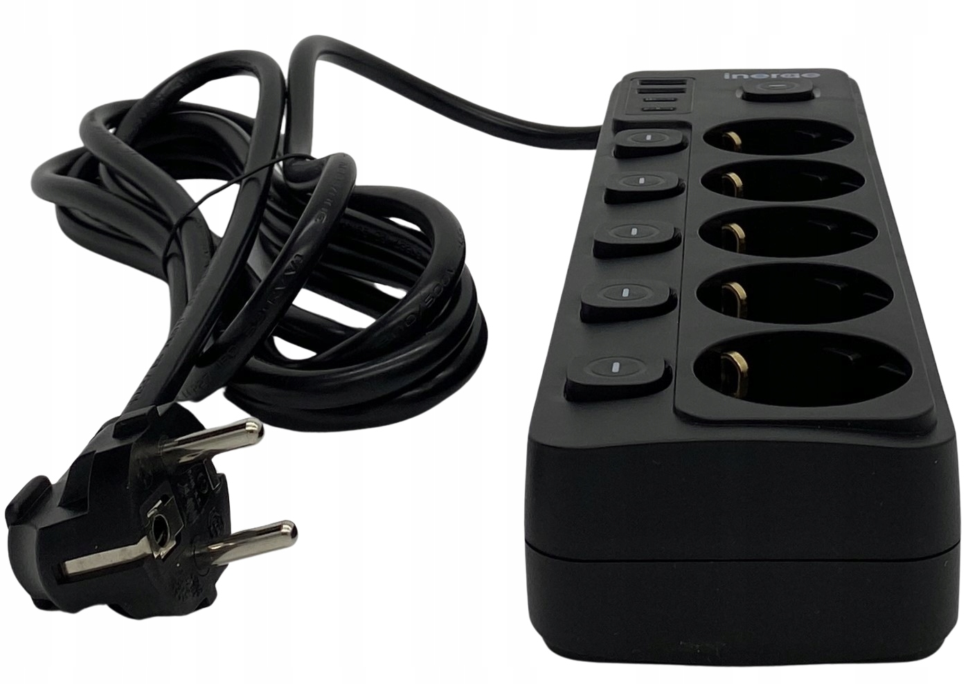 PRZEDŁUŻACZ LISTWA ZASILAJĄCA 5 GNIAZD 5m 4x ŁADOWARKA USB 3x1,5MM² 5x LED Typ listwowy