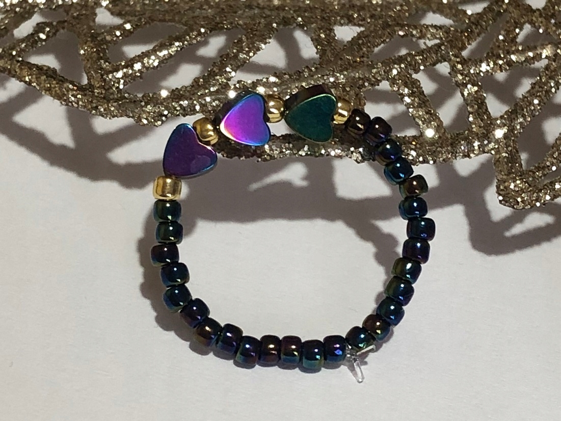 PIERŚCIONEK NA GUMCE SERCA HEMATYT MULTIKOLOR Rodzaj Inny