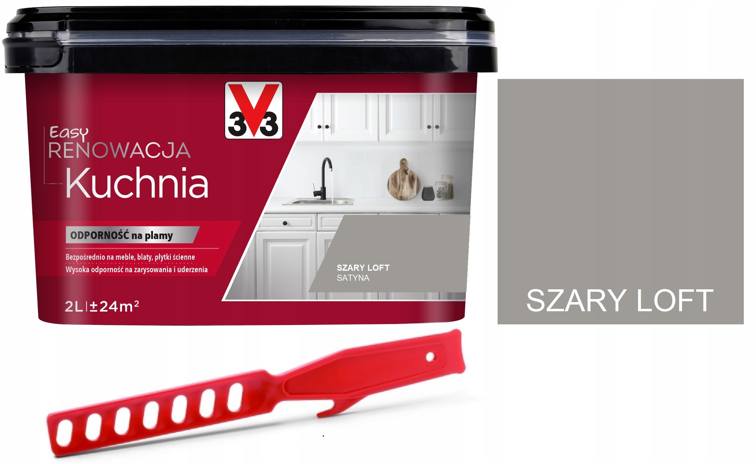

V33 Farba Renowacyjna do mebli Szary Loft 2L