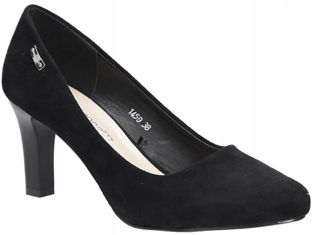 

Klasyczne Czółenka Na Obcasie Słupku Wkładka Skóra