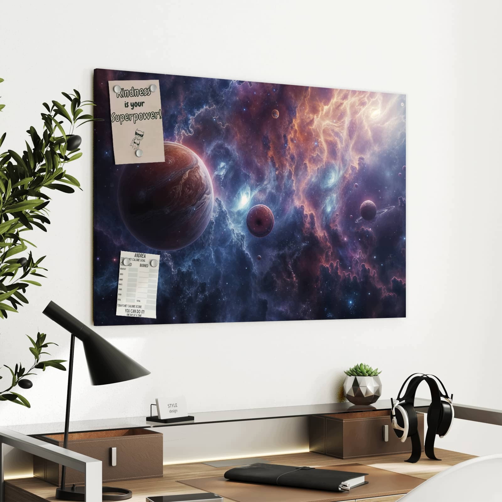 Magnetická tabule Galaktické Světy 90 × 60 cm