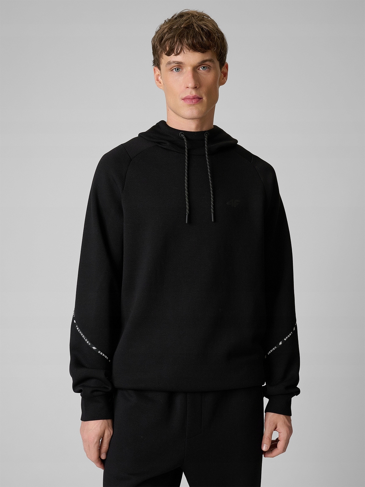 4F Tepláková Mikina Černá S Kapucí Pohodlná S