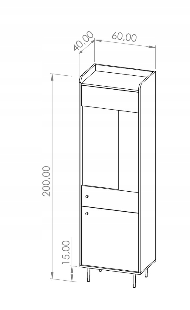 Witryna Vasina 60 w stylu loft Typ stojąca
