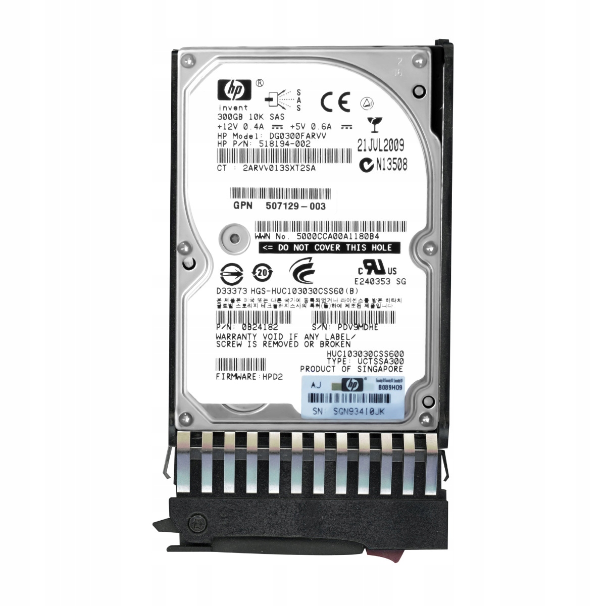 Hp 518194-002 300GB 10K 64MB SAS-2 2.5'' DG0300FARVV