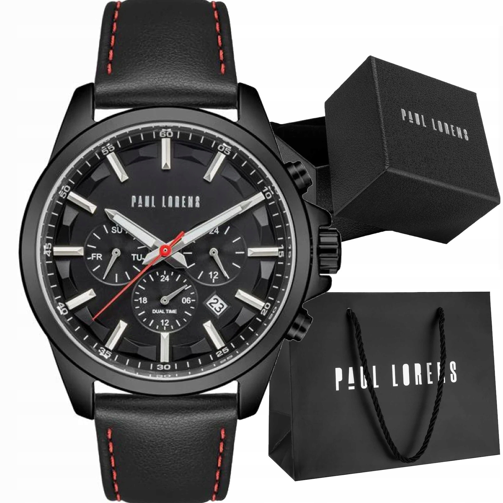 Pánské hodinky Paul Lorens PL20010A-1A3 – denní čas, den v týdnu v měsíci