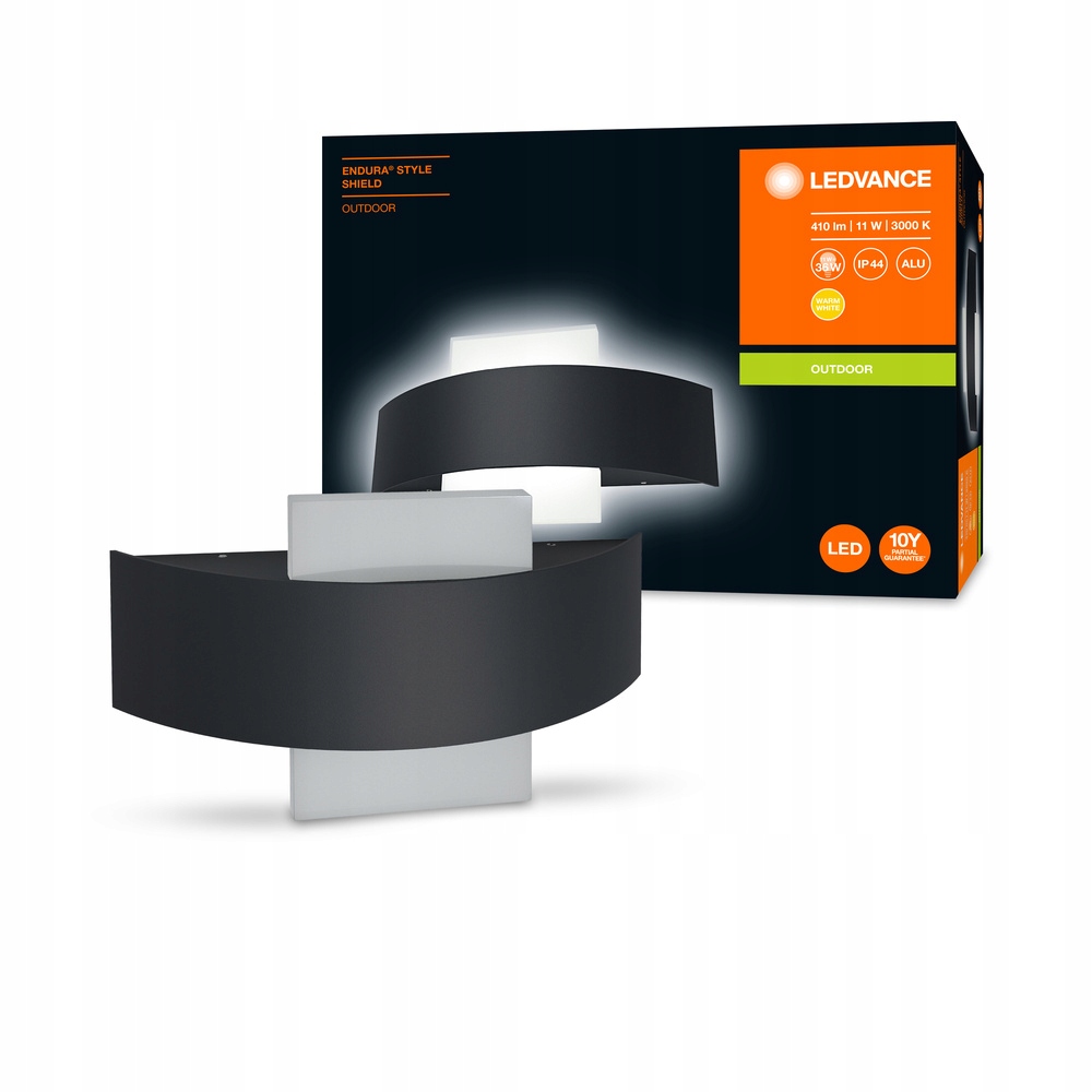 Venkovní zahradní Led svítidlo nástěnné světlo 10.5W 410lm 3000K IP44 Šedé Ledvance