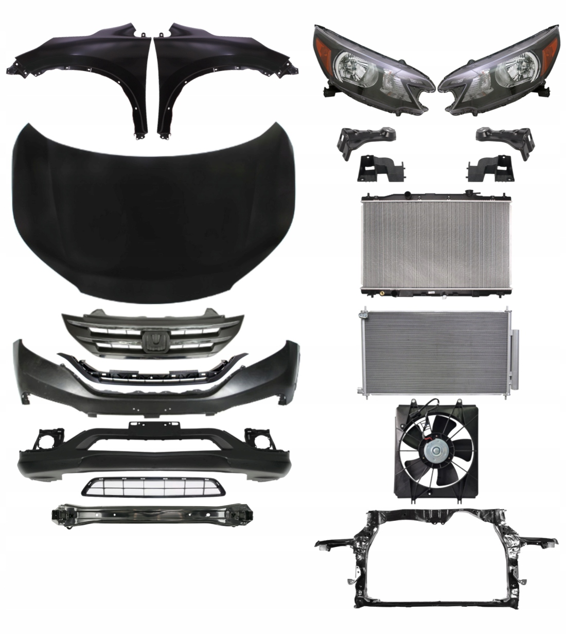 Honda CRV IV 12-15 Maska Zderzak Błotnik Pas ZESTAW CZĘŚCI