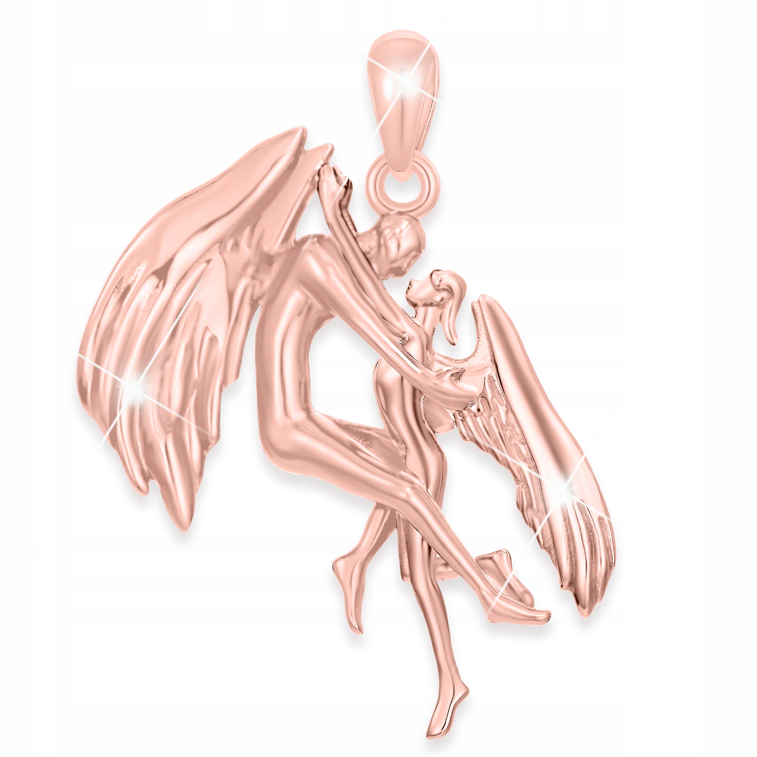 Pozlacený přívěsek Černí Andělé Andílci Zamilovaní Zamilovaný Pár Láska