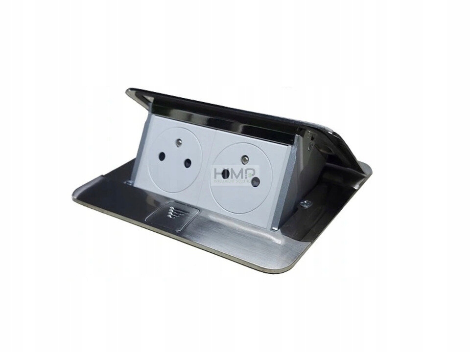 Zásuvka pro pracovní desky Inox Popup vybavená Legrand