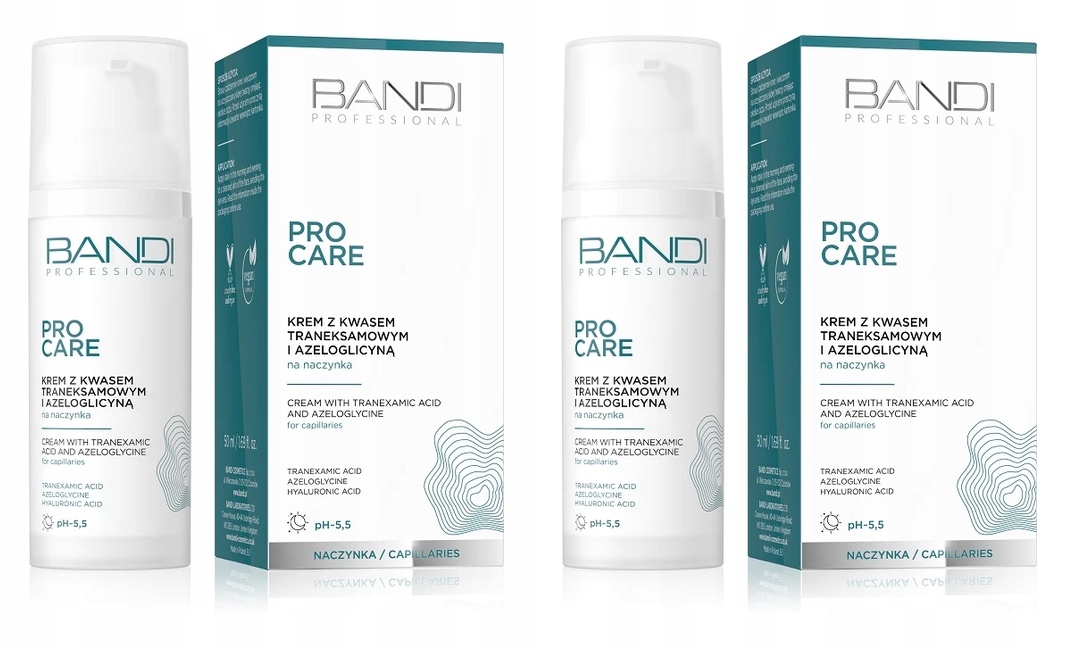 2x Bandi Krém s kyselinou tranexamovou a azeloglycinem na cévy 50 ml