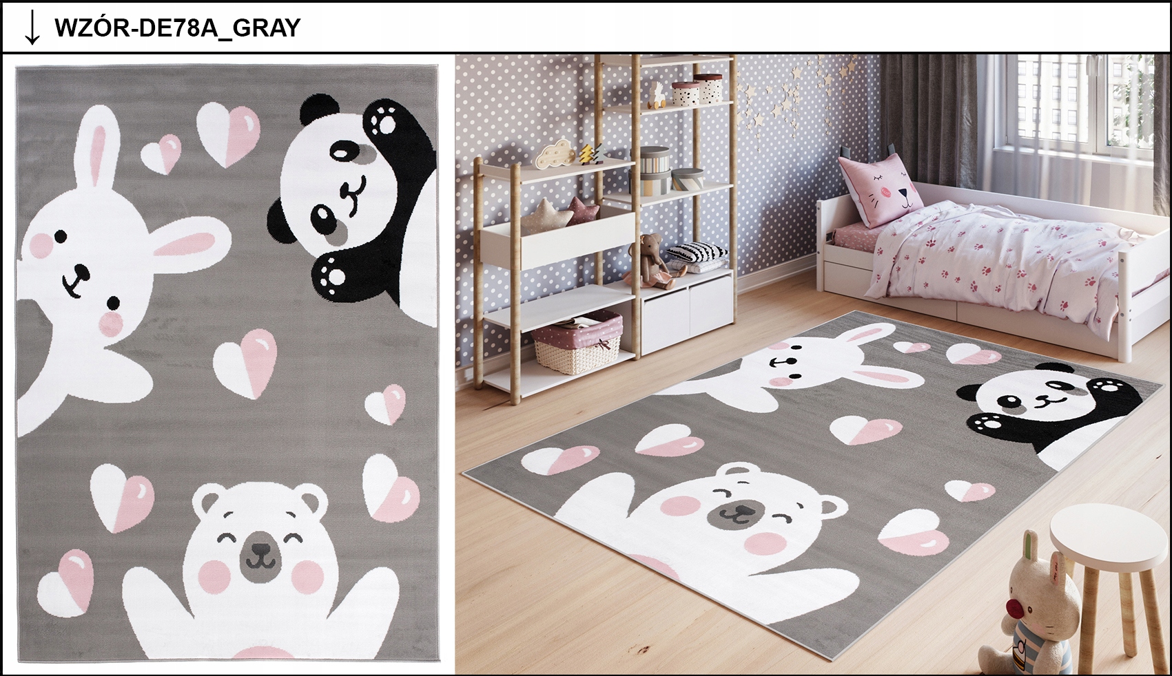 DYWAN PASTELOWY 140x200 KOSMOS MIŚ PANDA SÓWKI Kod producenta DYWANY CHEMEX