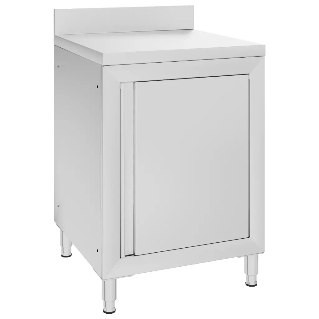 Petrashop Gastro pracovní stůl se skříňkou 60 x 60 x 96 cm nerezová ocel 1