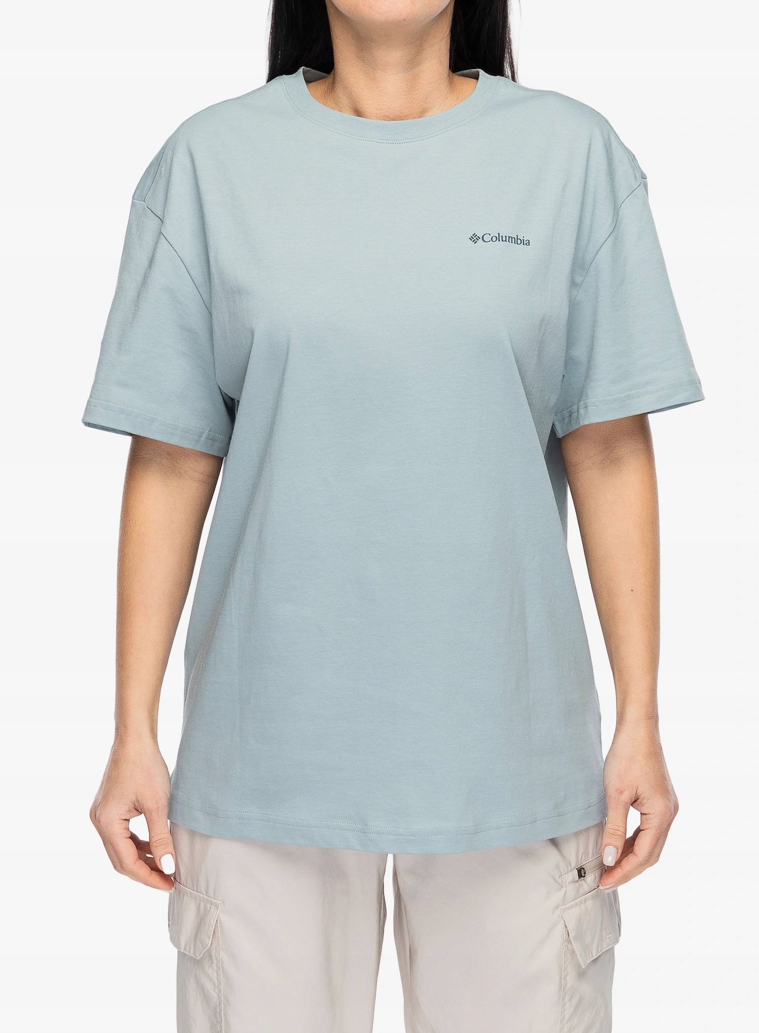 Dámské tričko Columbia Rolling Bend Graphic Oversized Tee cru. modrá L