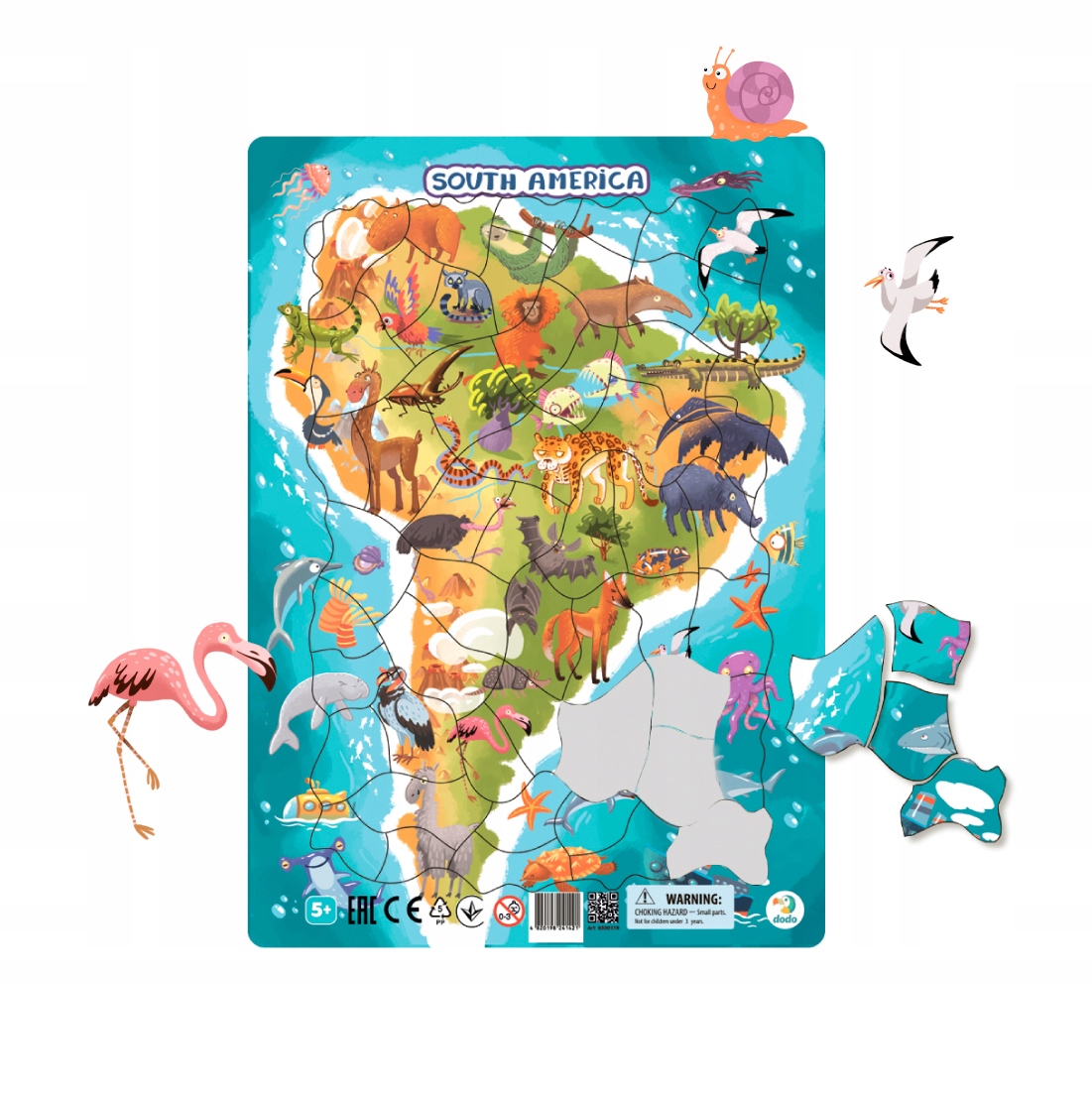 

Dodo Puzzle Ramkowe Mapa Ameryka Południowa 53 el