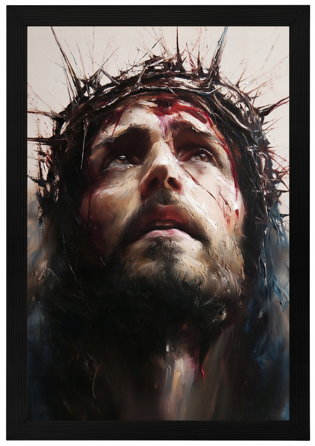 Plakát Rámeček Dřevo Ježíš Kristus Trnová Koruna Vášeň Víra 40x60