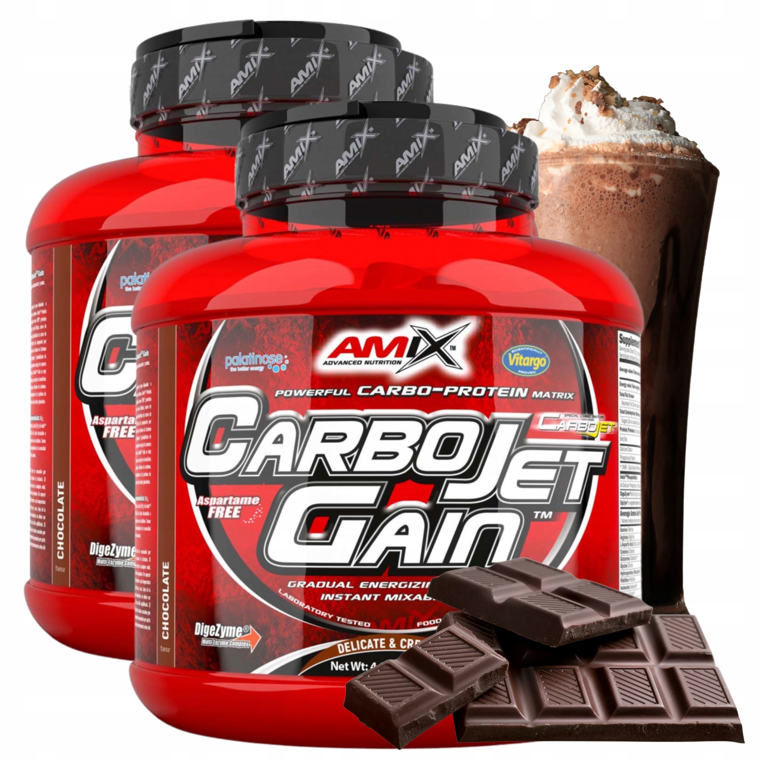 Carbojet Gain Doplněk Stravy na hmotu Sacharidy Bílkoviny Cfm Gainer Čokoláda