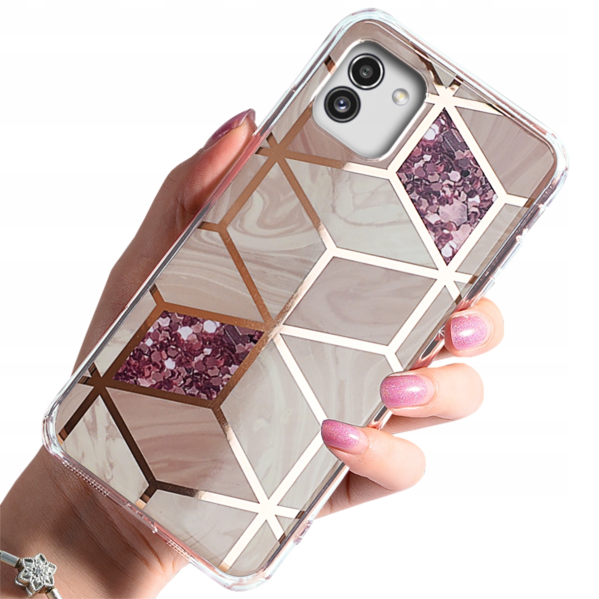 

Etui Case Wzór Szkło 9H do Samsung Galaxy A03
