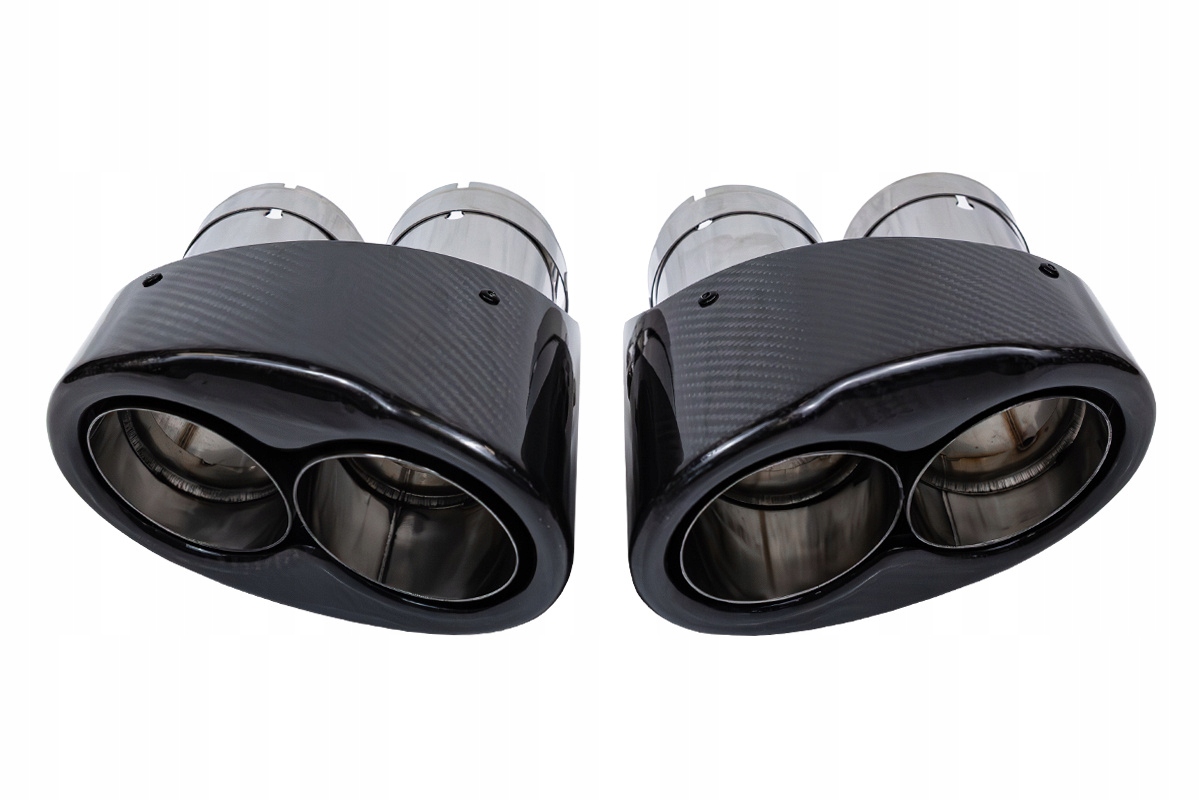 Koncovka tlmiča 190 mmx2 vstup 70 mm Carbon Gloss Sada