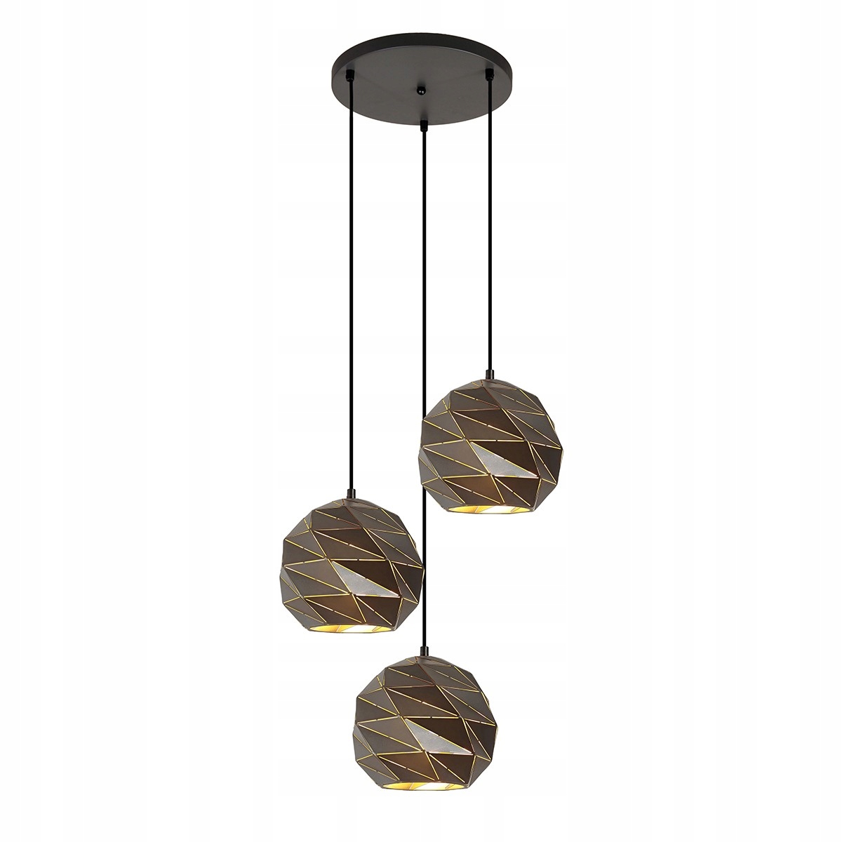 Palermo PND-2424-3S-GR+GD Moderná dekoratívna závesná lampa, 3 x E27