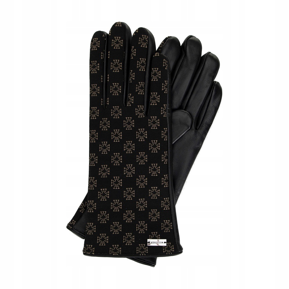 Dámské zateplené rukavice s monogramem Wittchen 39-6A-021-1 L, Černé