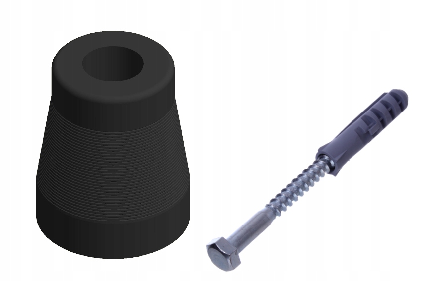 ODBOJNIK ODBÓJ STOPER DO DZRWI I BRAMY 60MM CZARNY