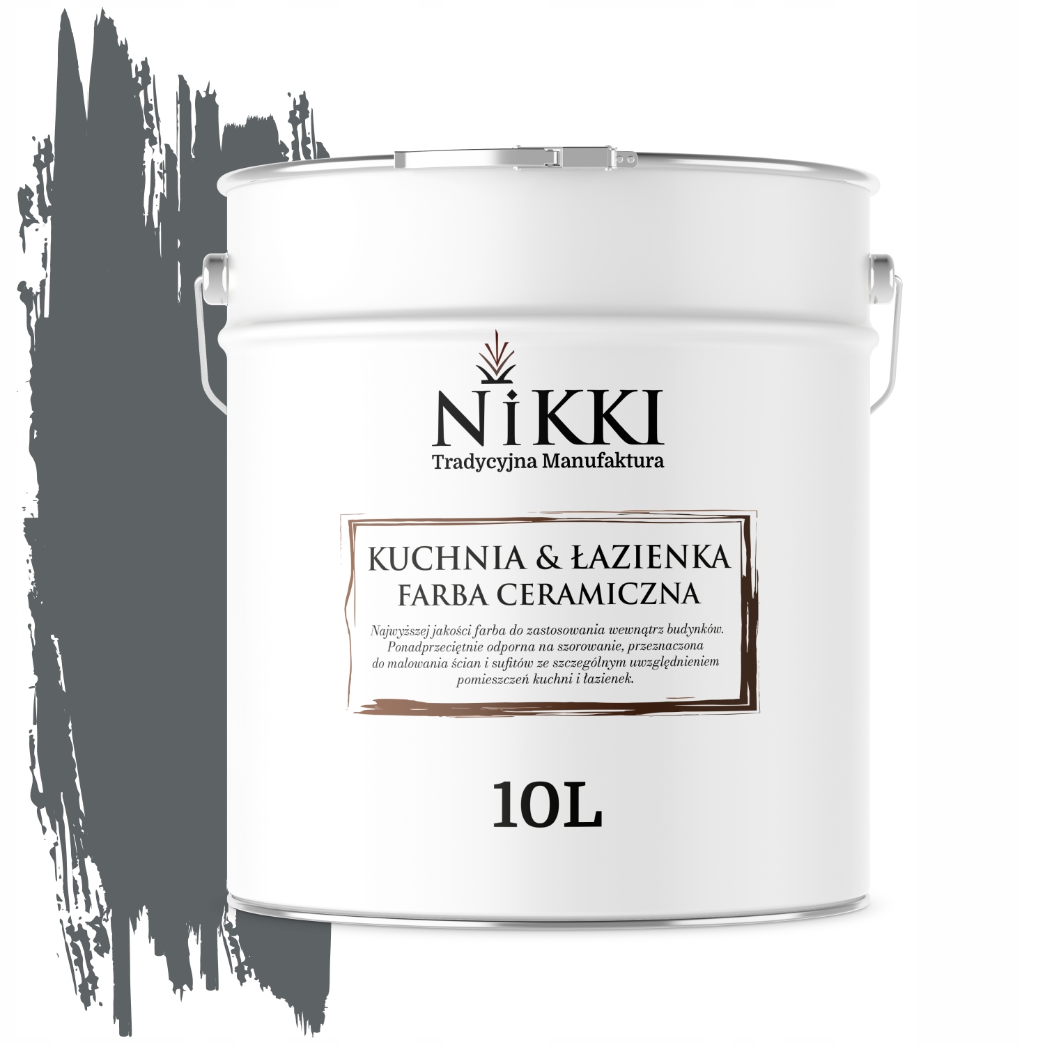 Keramická Farba Kuchyňa Kúpeľňa Antracit H0912 Hlboká Matná 10 L Nástenná