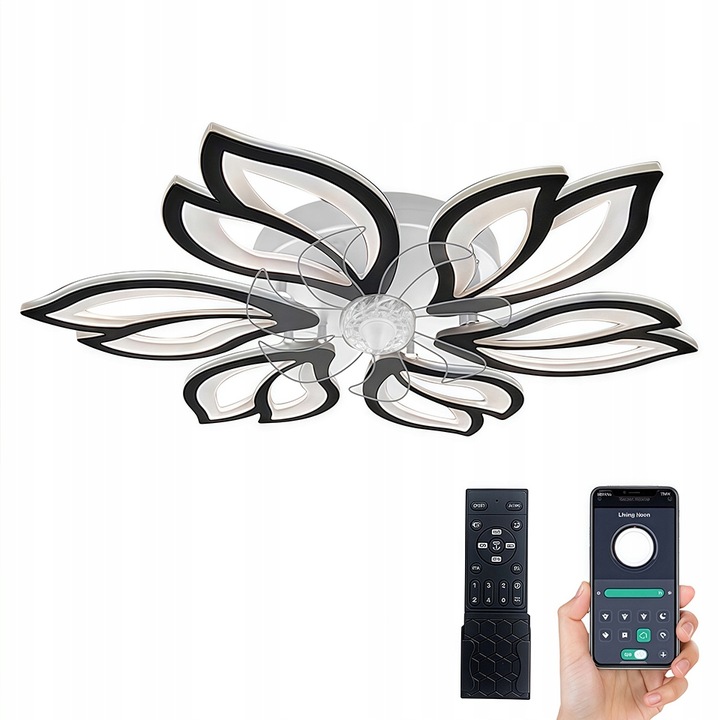 Wentylator Sufitowy Wiatrak Lampa Sufitowa Led Żyrandol Premium Pilot 72W