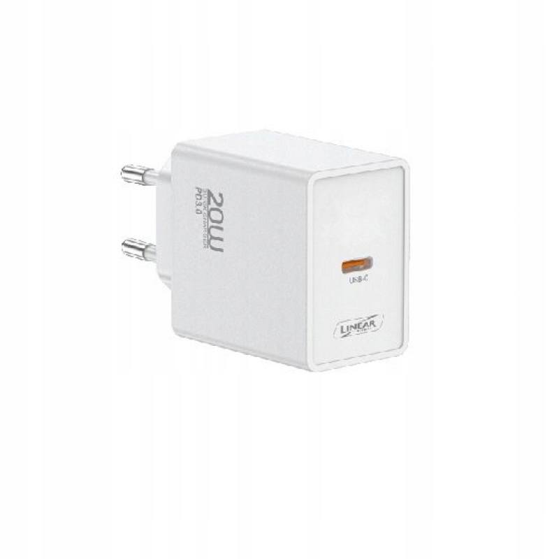 Ładowarka Sieciowa Usb C 20W 3A Biała Linear FZ20A