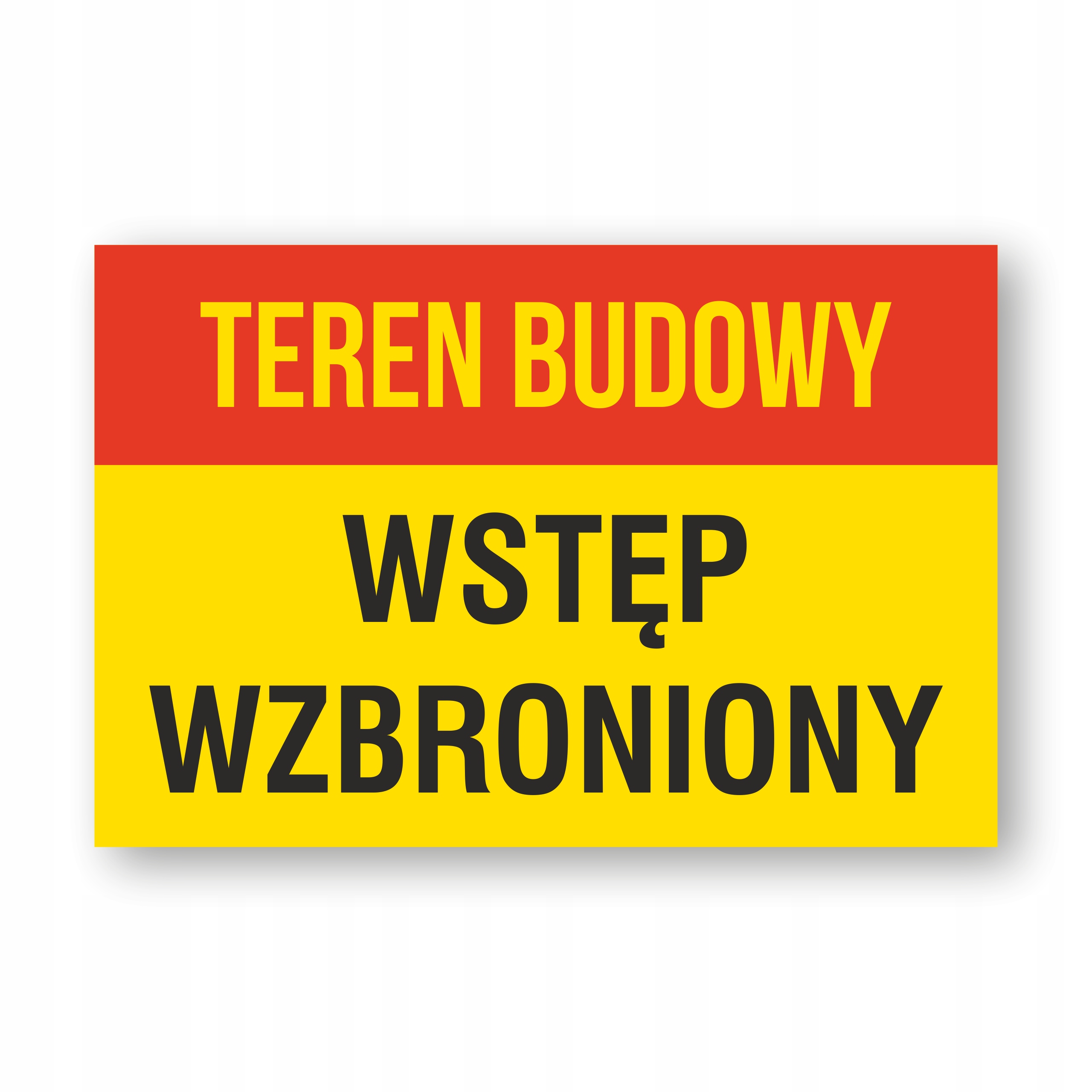 

Tabliczka Teren Budowy Wstęp Wzbroniony 30x20 1mm