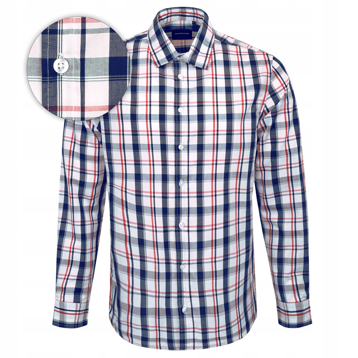 Pánská kostkovaná košile s dlouhým rukávem Regular Fit Pako Jeans