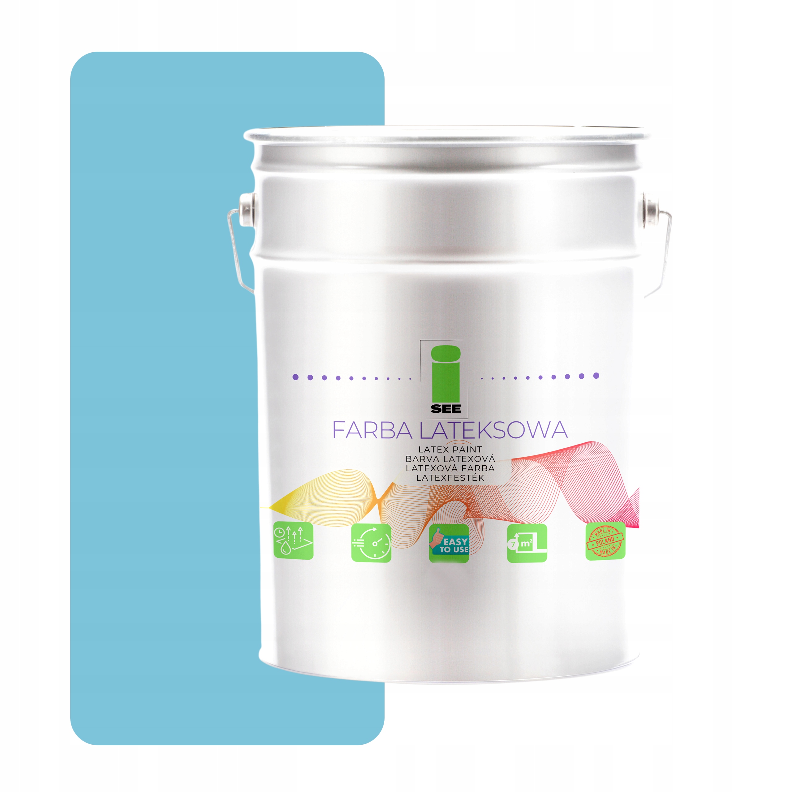 Lateexová Farba Na Steny Priedušná Hypoalergénna Modrý Odtieň 10L