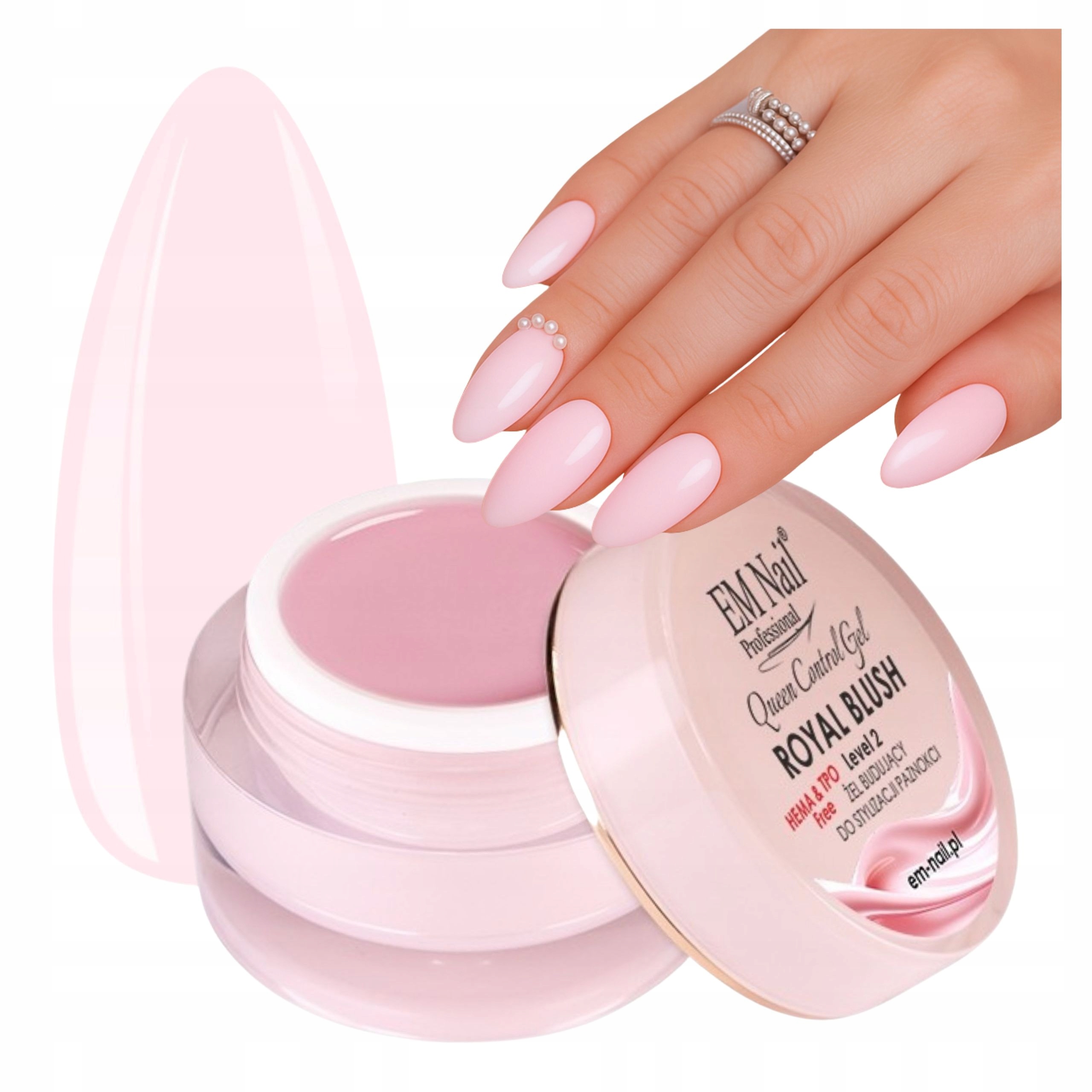 EM Nail Żel Budujący Queen Control Żel Level 2 30ml Royal Blush BEZ TPO