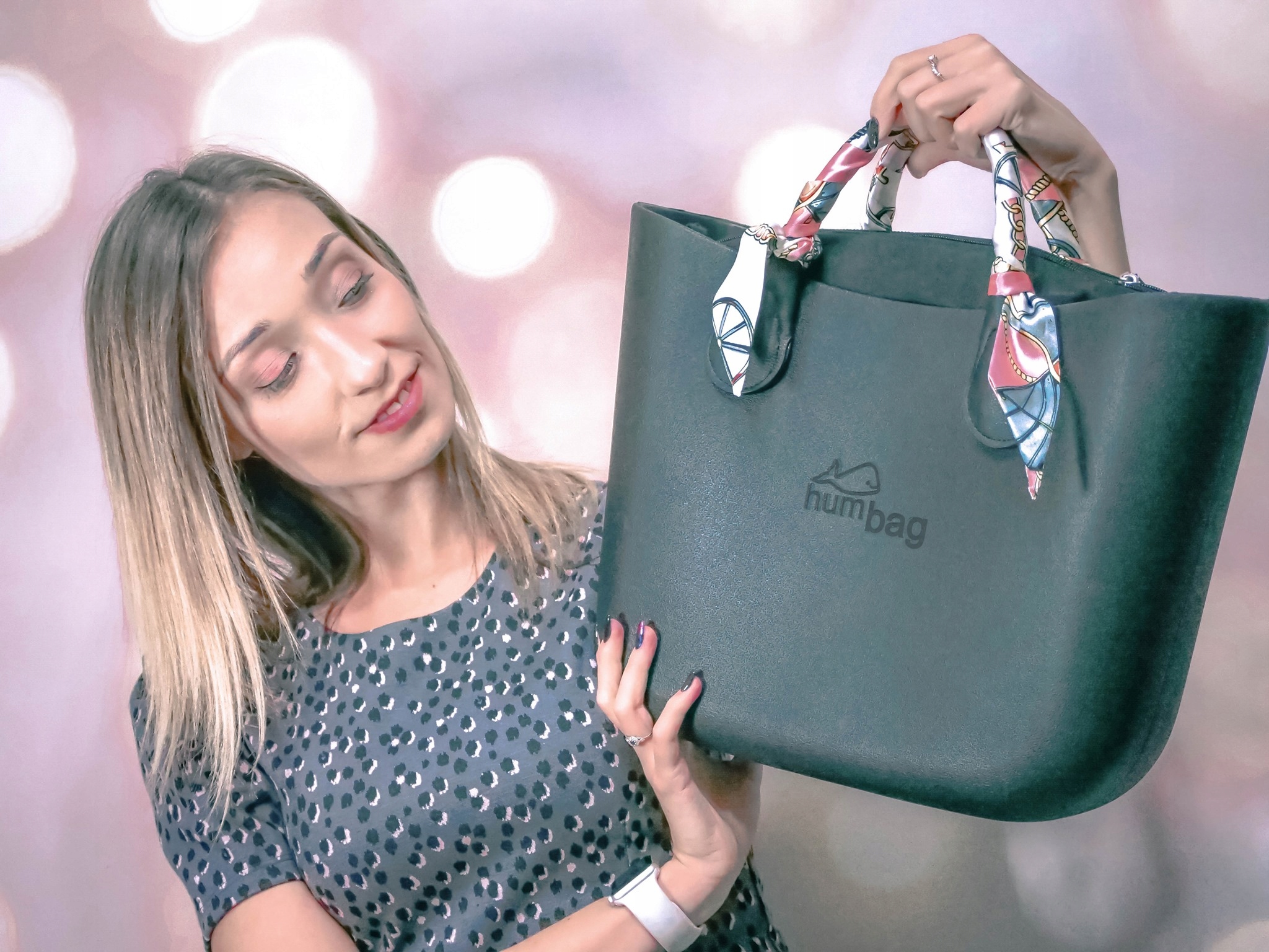 RĄCZKI HUMBAG KOMPLET 45CM+APASZKA JEDWABNĄ PINK Model 45CM+APASZKA