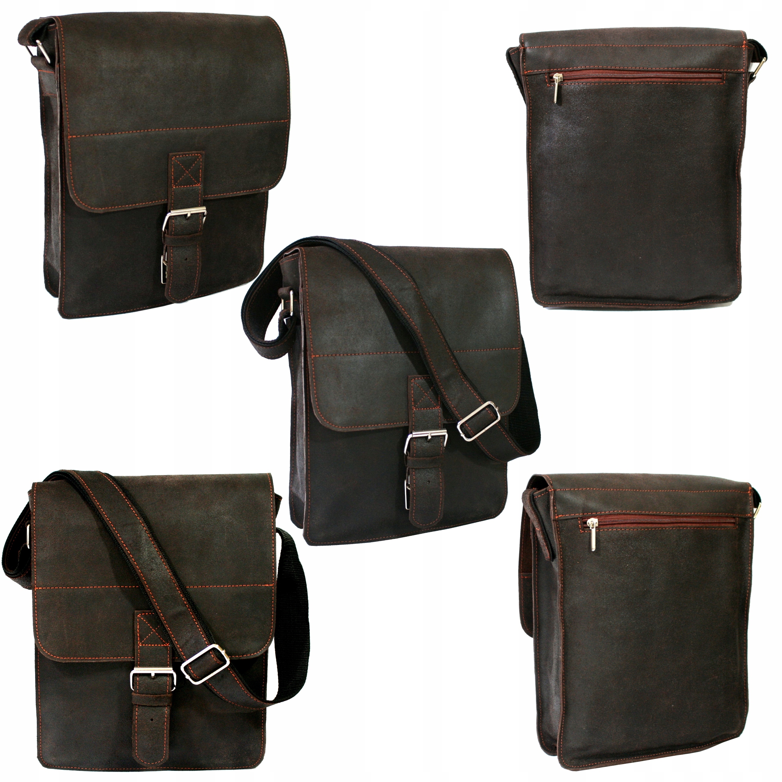 Pánská kožená taška přes rameno s popruhem kabelka přes rameno vintage polská hnědá