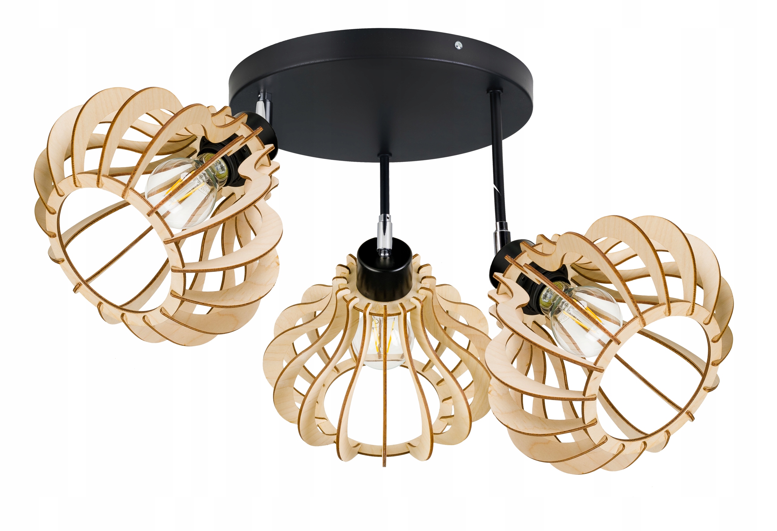 Lampa stropní stropní svítidlo lustr Loft Dřevo pohyblivý 3