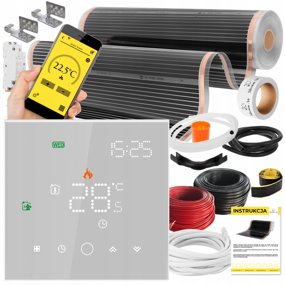 Set Mission Air Fólia vyhrievacia podložka Infračervená 100 cm A 24 m² 160 W/m² Ptc