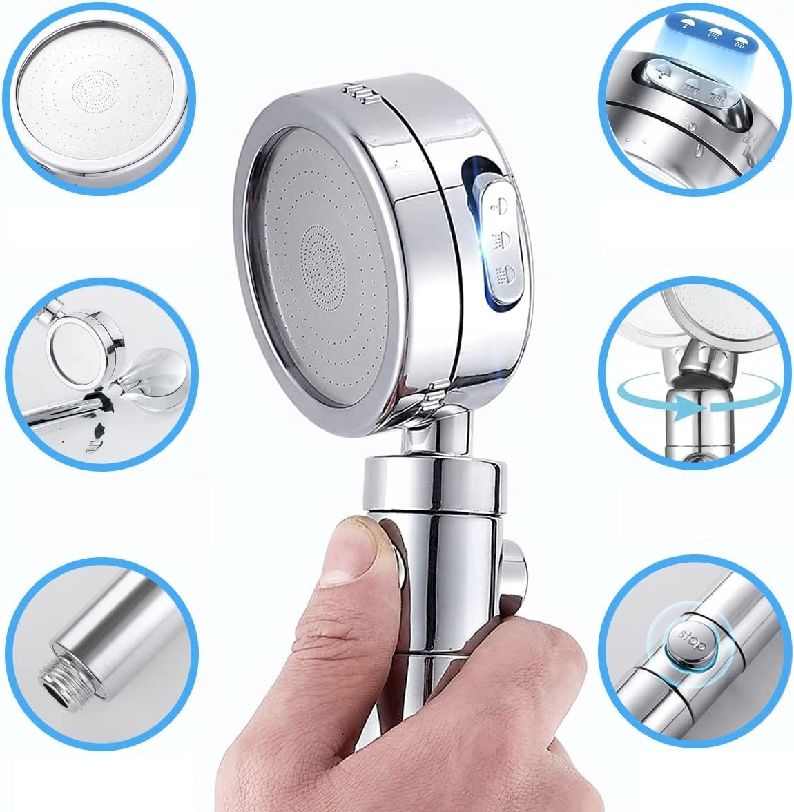 SŁUCHAWKA PRYSZNICOWA PERLATOR TURBINA OSZCZĘDNA Marka BNTrade