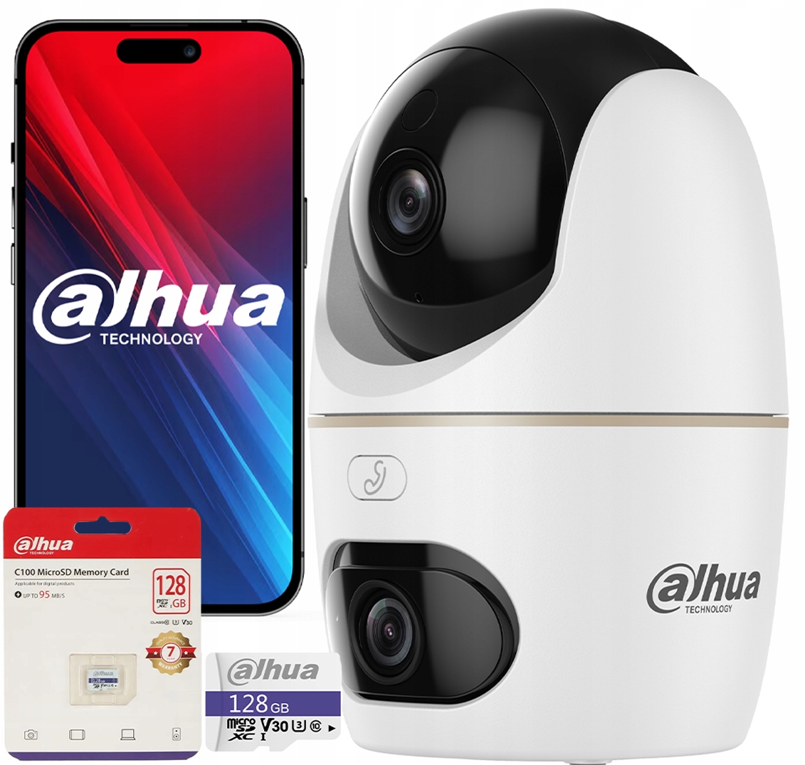 Otočná WiFi kamera 5Mpx+5Mpx Dahua H5D-5F Hero Series Dual Light 128GB