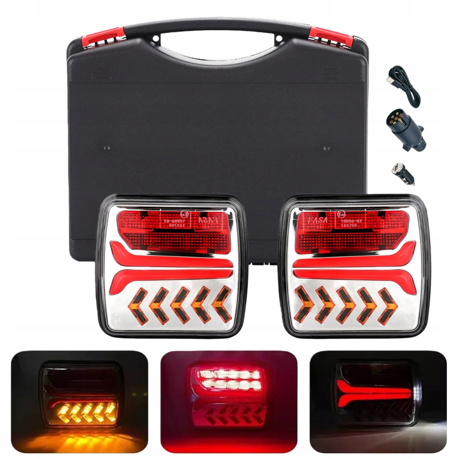 Bezdrátové Led zadní lampy pro přívěs, sada na magnet 12V 24V Set