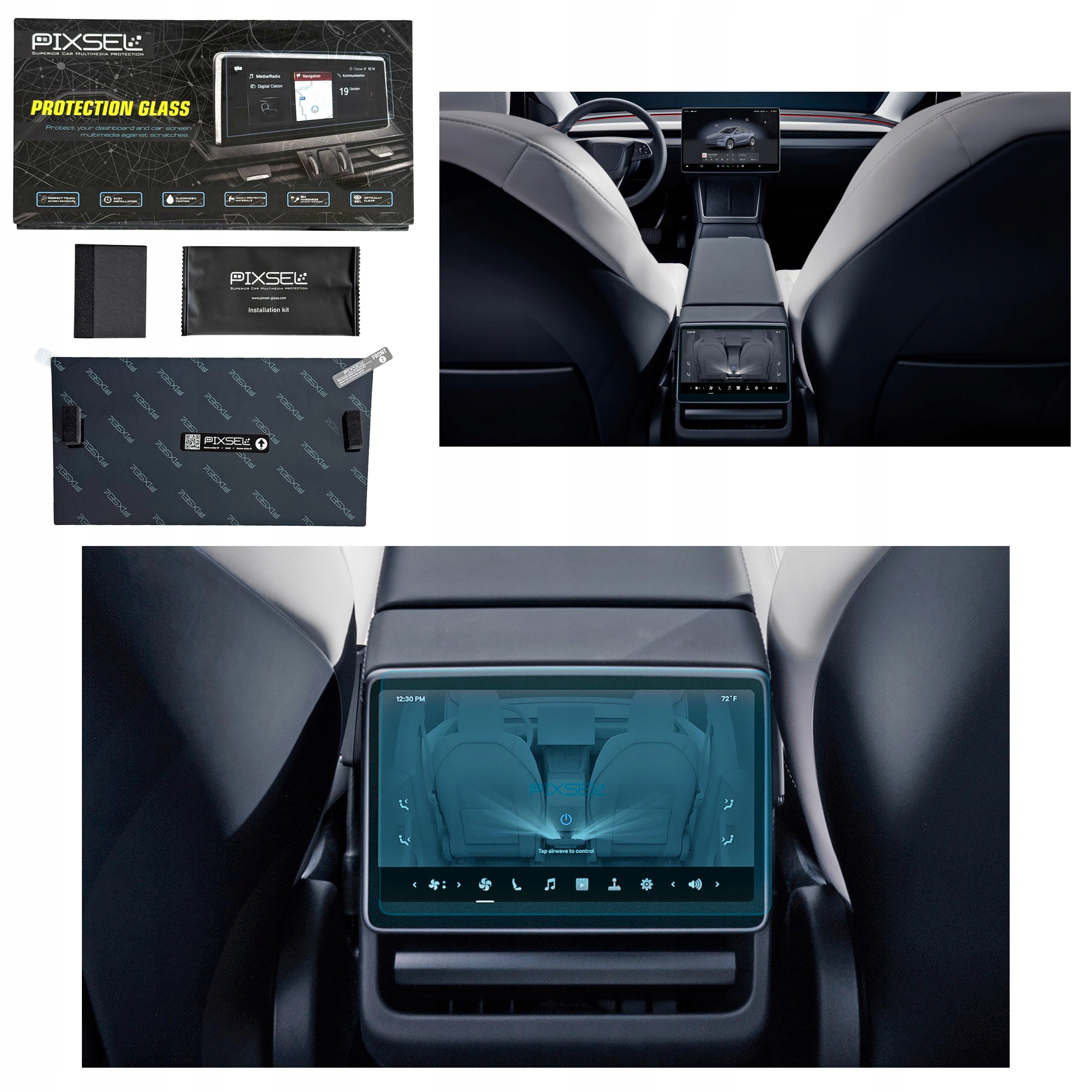 Antyodciskowe Matowe Szkło Ochronne Tesla Model Y-8.7“ 2025-