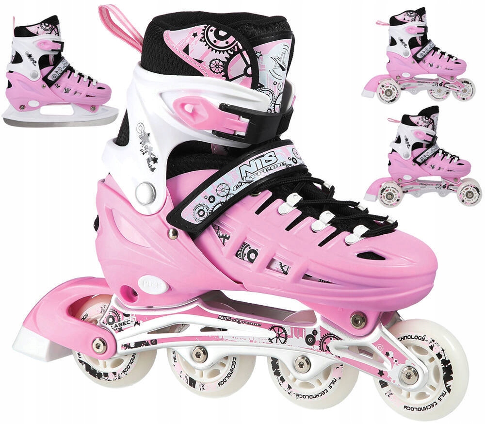 Dámské nastavitelné kolečkové brusle 4v1 Brusle 2v1 s vyměnitelnou lyžinou