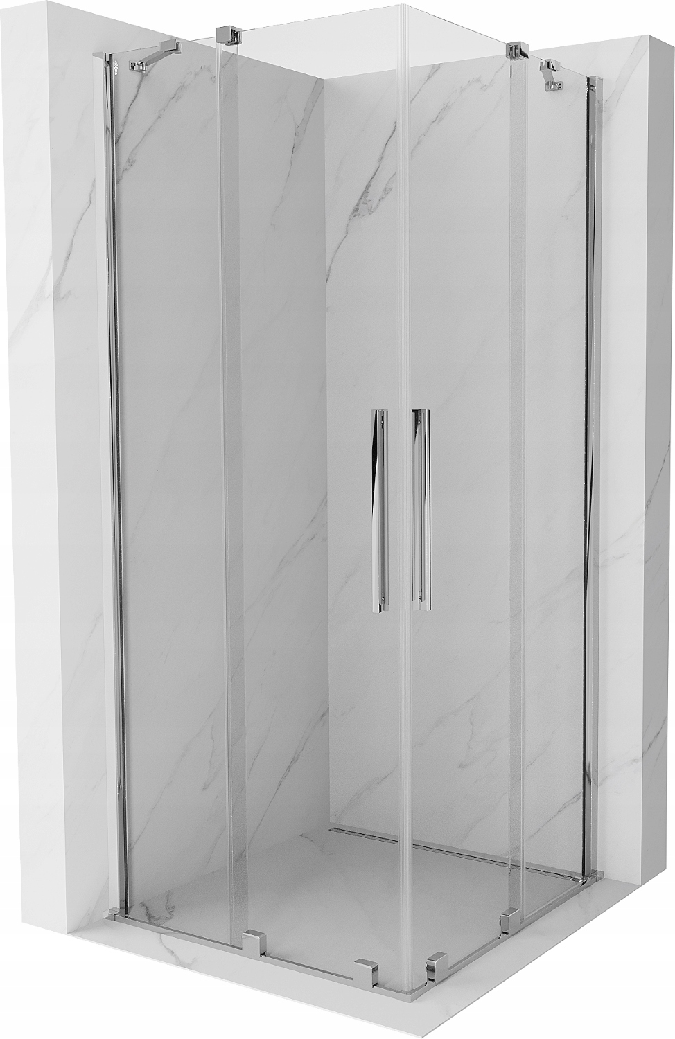 Mexen Velar Duo sprchový kout 80x80 cm, čiré sklo, chromová úprava