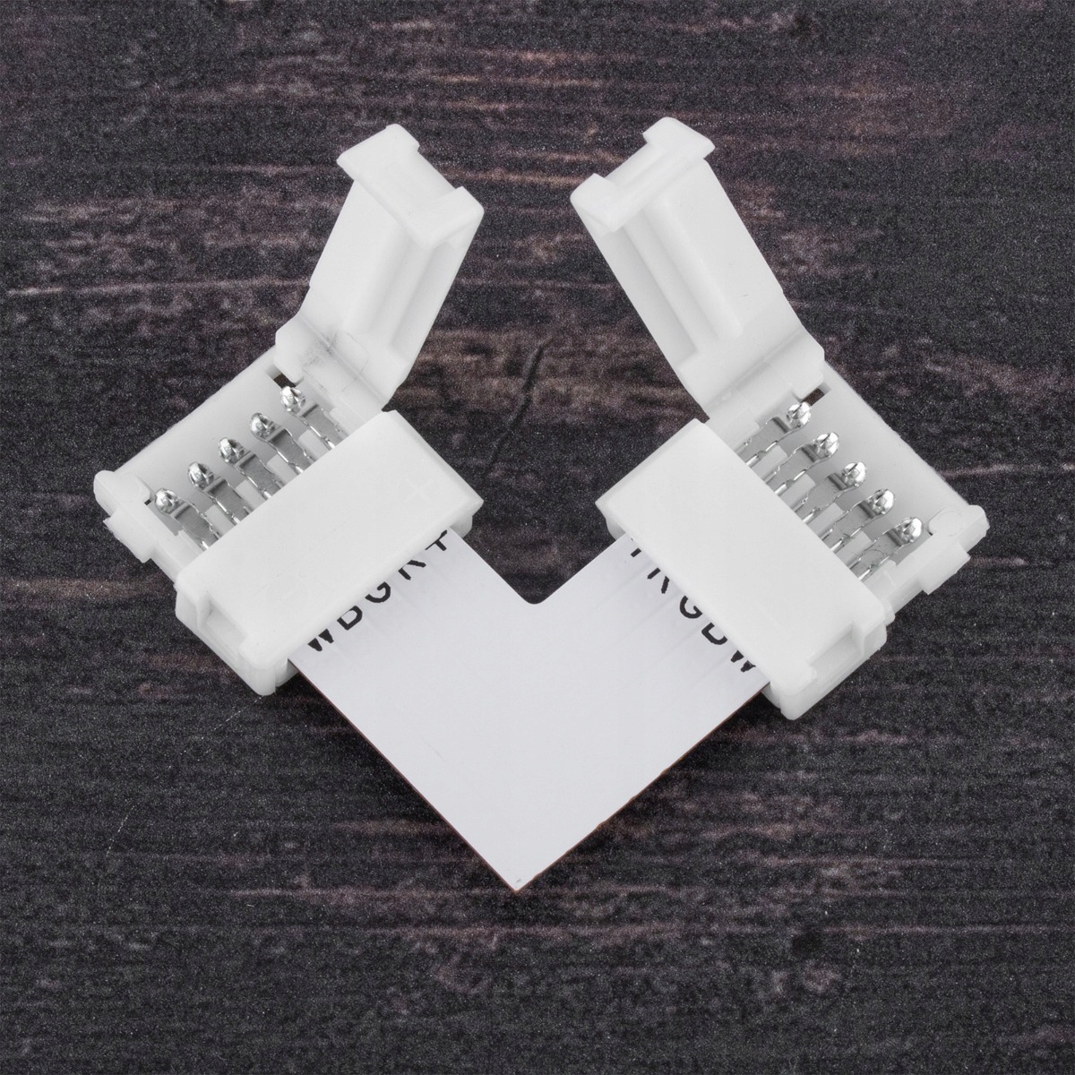 Złączka kątowa do taśmy LED 5PIN zatrzask 10mm Zawiera baterie nie