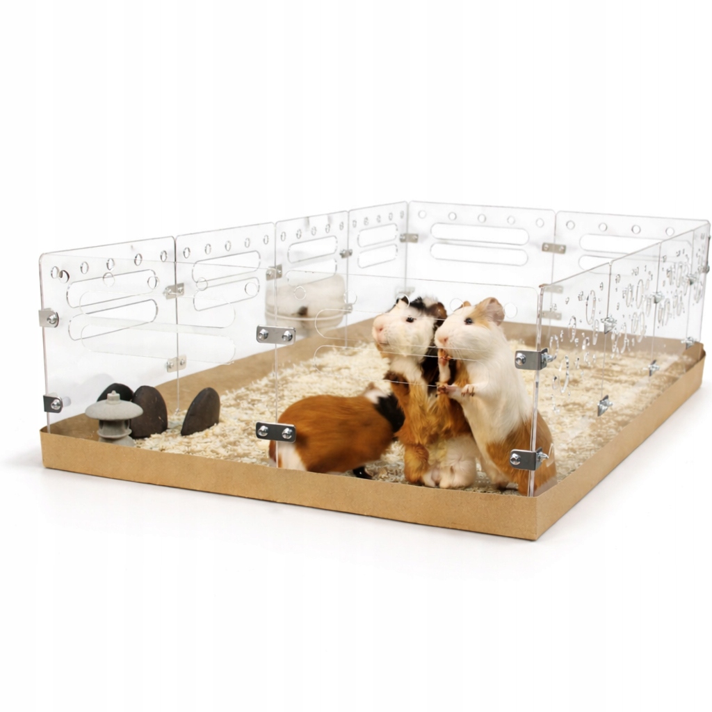 Klatka dla chomika Duża plexi dla gryzoni wentylowana Zestaw Premium